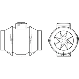 Airflow Fan Mixed Flow In-Line 2 Speed + Timer 125mm 5 In