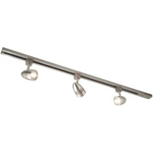 Robus Spotlight Track Kit 3Spot 50W 240V Brushed Chrome Gz10 Lamp IP20