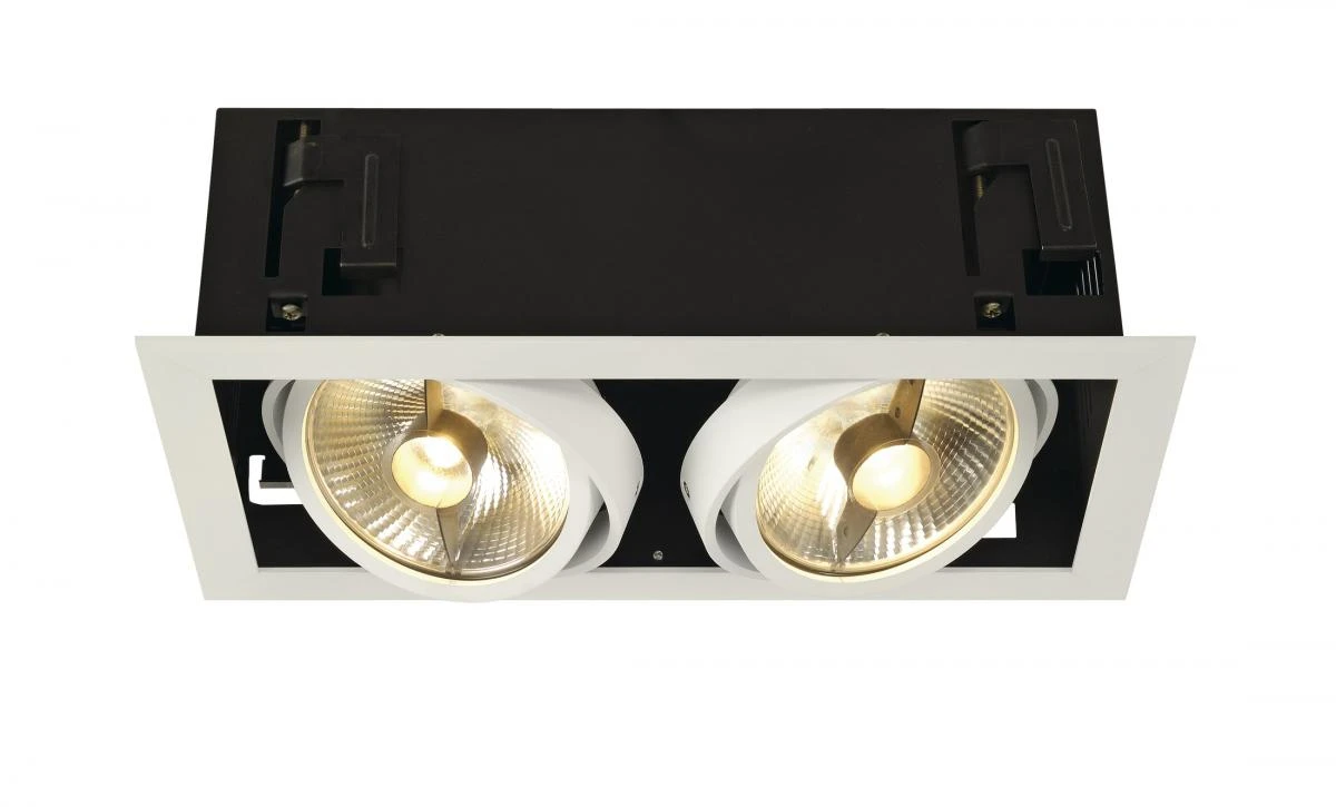 SLV KADUX 2 ES111 downlight square matt white max. 2x50W - Image 2