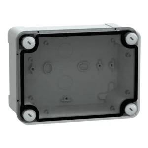 Schneider Electric PC Box IP66 IK08 RAL7035 Internal H150W105D80 External H164W121D87 Transp.Cover H20