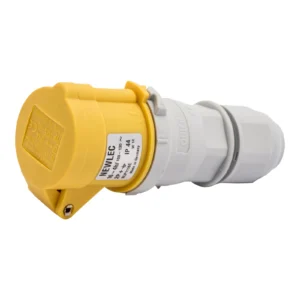 Newlec Industrial Power Connector Female Screwless 2P+E 16A 110V IP44 Yellow