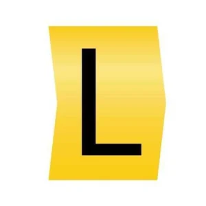 Easi-Lok Letter L Black on Yellow - Easi-Lok Chevron Cut Cable Markers 2.8-5mm Dia Halogen Free