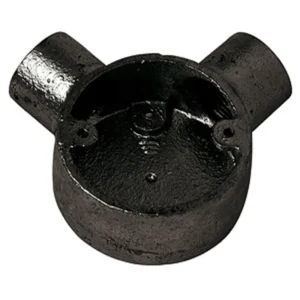 Metpro Malleable Steel Angle Circular Conduit Box 20mm Black Enamel
