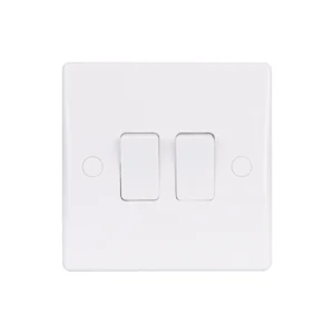 Schneider Electric Ultimate Slimline Plate Switch 2-Gang 2-Way 16A 230VAC White