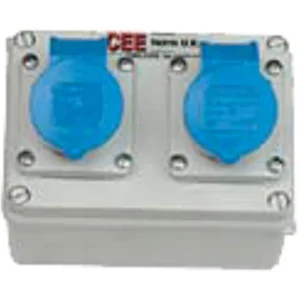 CEENorm Socket on Backbox 2 Gang 16A 230V 3P IP44