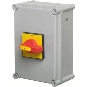 Europa Isolator Enclosed Rotary 4P IP65 100A 280X190X130mm Abs