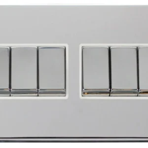 Click Scolmore Victorian Polished Chrome White Insert 10AX Ingot 6 Gang 2 Way Plate Switch