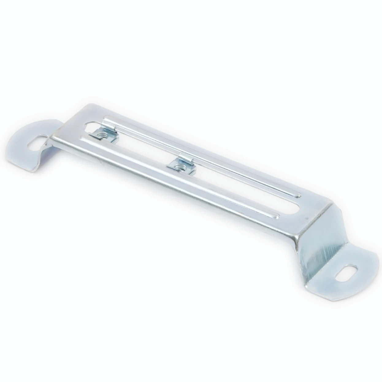 Newlec Cable Tray Top Hat Bracket 150mm Steel With Captive Fixing Nuts Bright Zinc Plated