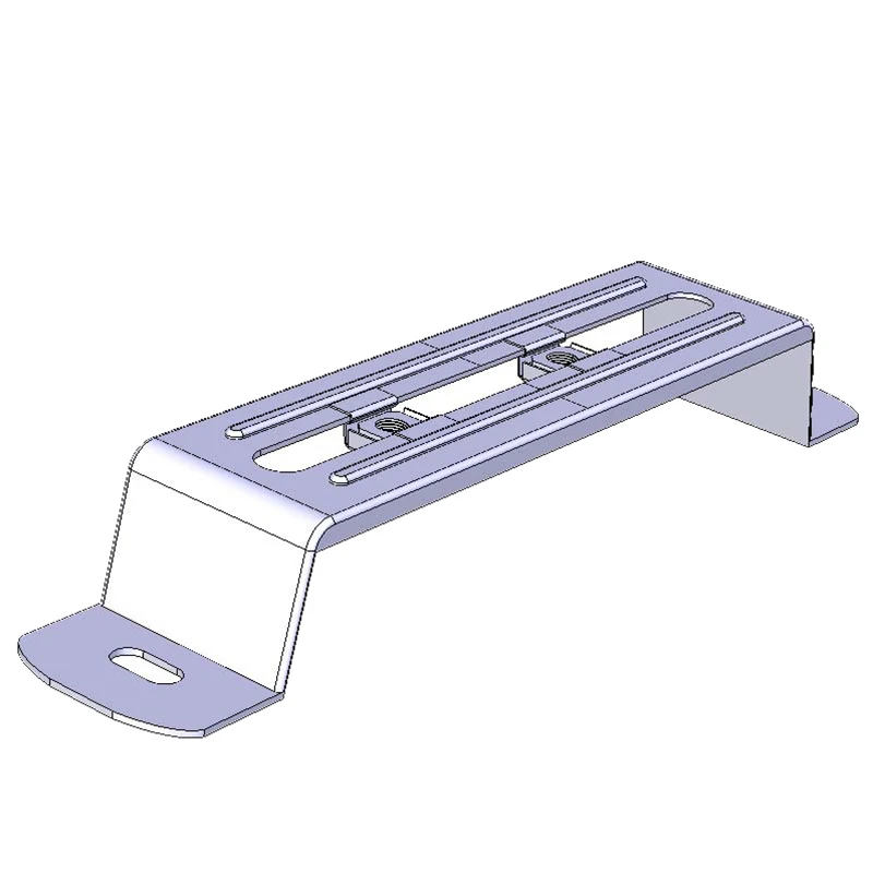 Newlec Cable Tray Top Hat Bracket 150mm Steel With Captive Fixing Nuts Bright Zinc Plated - Image 3