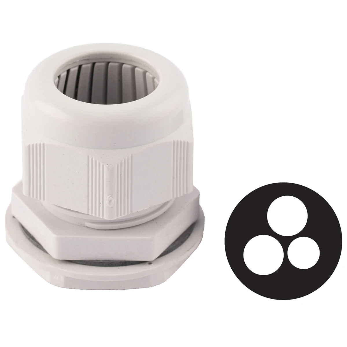 Newlec Dome Top Stuffing Tails Gland 40mm IP68 Nylon Grey for 2 x 16.0mm Meter Tails+16.0mm Earth