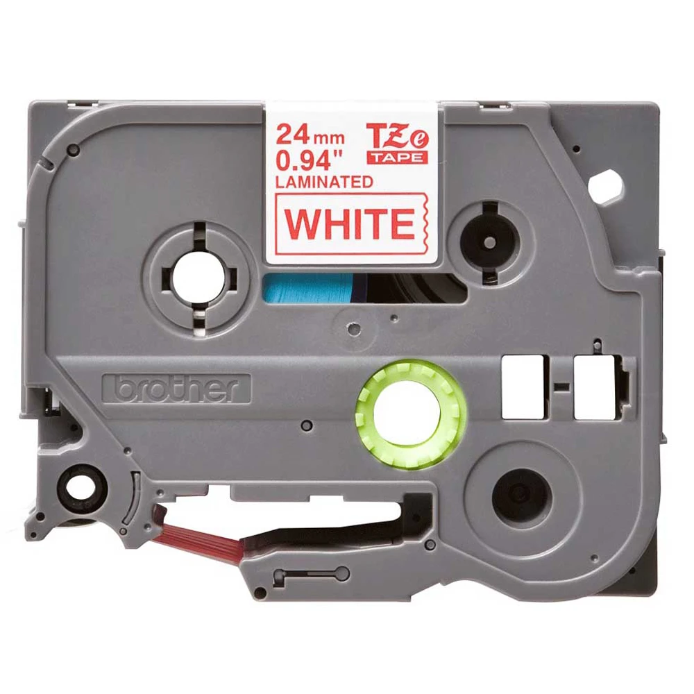 Brother Tape Labelling Tze Laminated 24mmx8M Red On White - Image 2