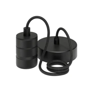 Calex Retro Pendant E27 Aluminium, Matt Black 3 Ring Model