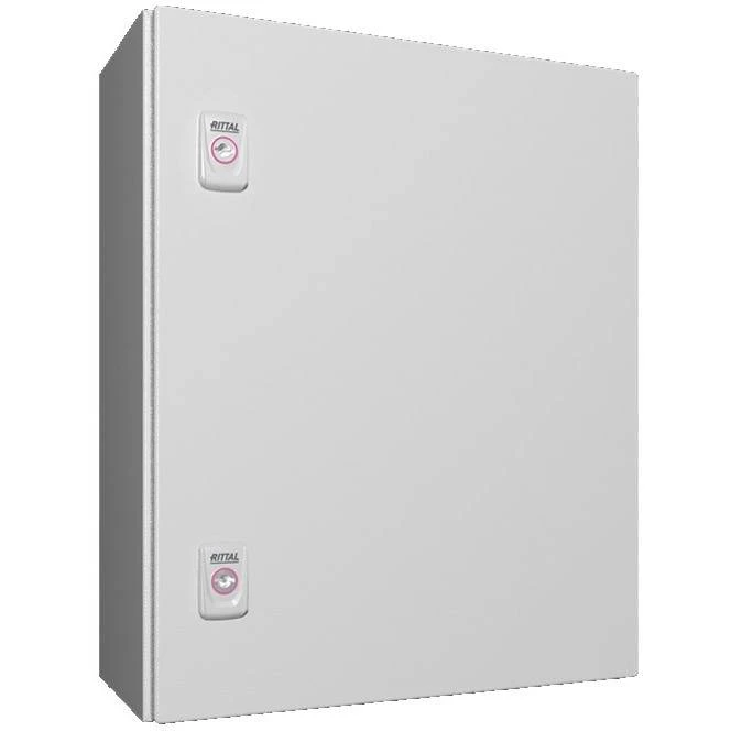 Newlec Enclosure Weatherproof RAL7035 500 x 400 x 210mm IP66 Light Grey Steel C/W Backplate