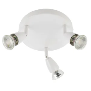 Saxby Spotlight Amalfi Triple Dimmable GU10 50W Gloss White IP20