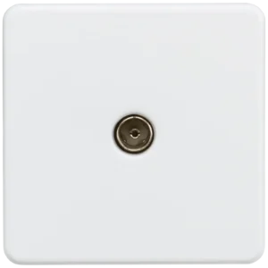 Knightsbridge MLA Screwless 1G TV outlet non-isolated - Matt white