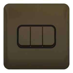 Schneider Electric Lisse 3-Gang 2-Way 10AX Plate Switch Mocha Bronze / Black