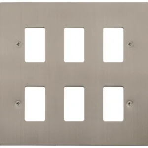 Click Scolmore Front Plate Define 6 Gang Stainless Steel
