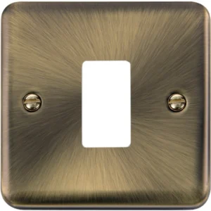 Click Scolmore Front Plate Deco Plus 1 Gang Antique Brass