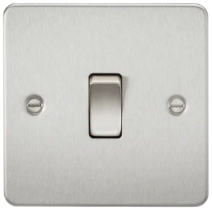 Knightsbridge MLA Flat Plate 10AX 1G 2 Way Switch - Brushed Chrome
