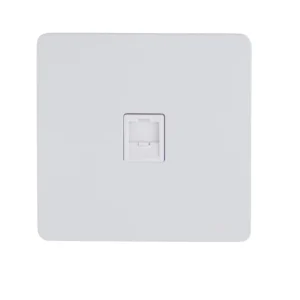 Schneider Electric Ultimate, screwless flat plage RJ45 data socket, 1 gang, metal white/w
