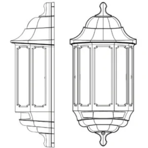 ASD Lantern Half Photocell IP44 60W White