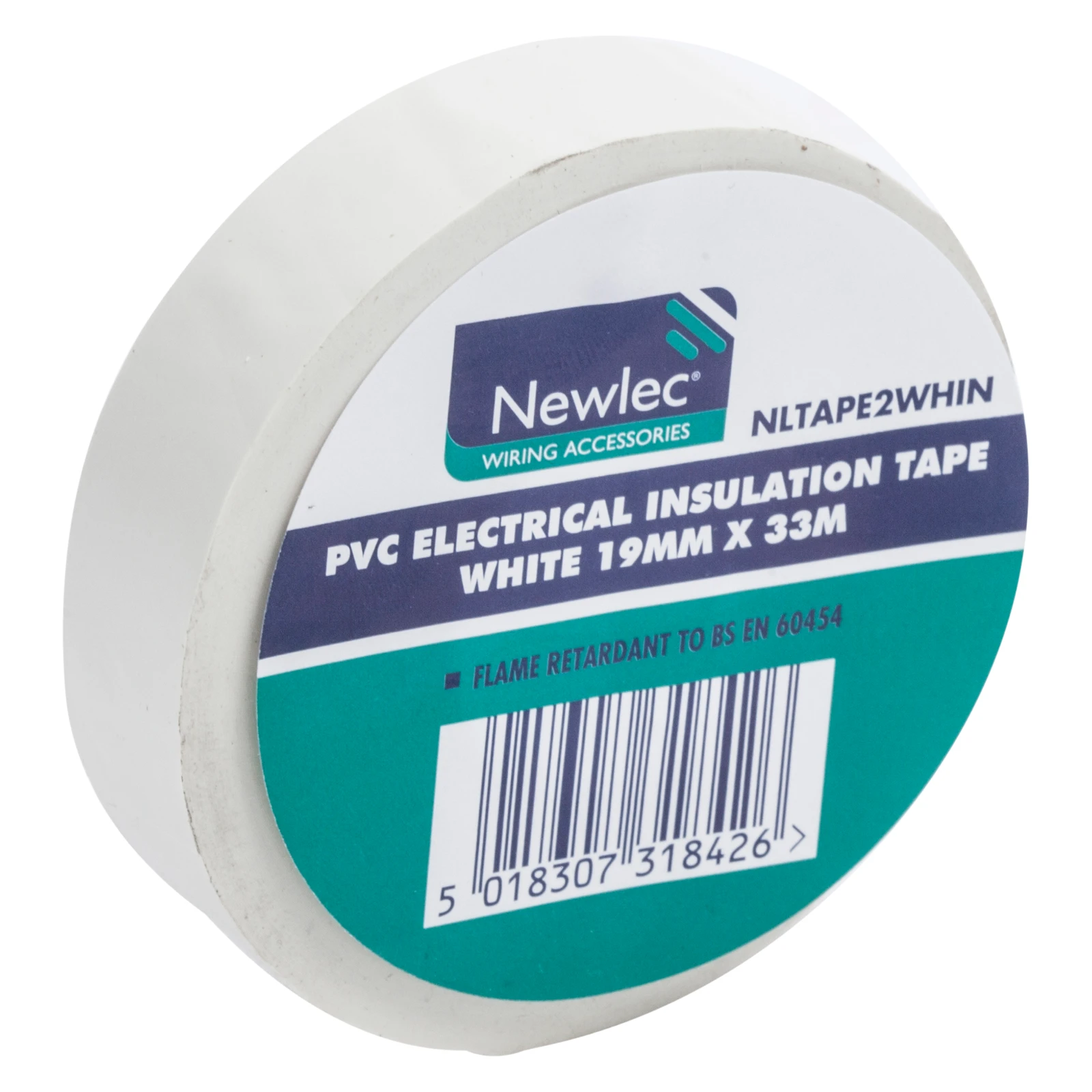Newlec White PVC Insulation Tape Flame Retardant 19mm x 33m - Image 2