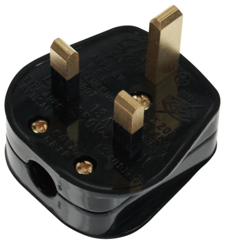 Click Plug Resilient Fused 13A Black
