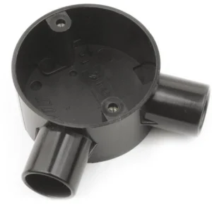 Newlec 25mm PVC Conduit Angle Box 90° 2 Way Black [Pack=10]