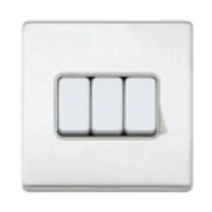 MK Electric Plate Switch 3 Gang 2 Way SP 10A White White Insert