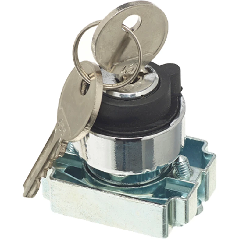 Europa 2 Position Key Spring Return from Right to Centre Position Metal Key Operated Selector Switch IP65