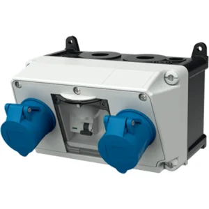 Mennekes Combination Unit Triple Pole Amaxx RCD IP44 2 x 16A 230V Blue