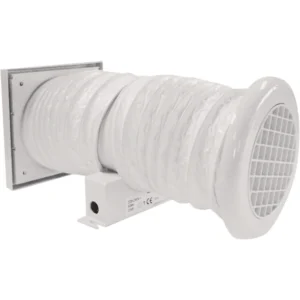 Vent-Axia Fan Lo-Carbon Minivent Shower Fan-Timer 100mm White In-Line 3M