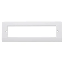 Click Scolmore Front Plate 8 Aperture&Yoke White Small Unfurnished