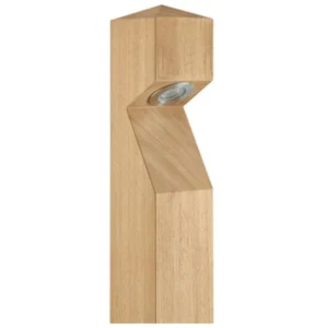 Collingwood Lighting Bollard Wooden 3000K Low Voltage 1W Iroko Wood Side Entry Cable