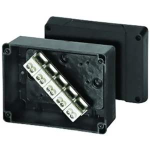 Newlec Junction Box 5 Pole 10.0mm² Terminals 167 x 125 x 82mm² IP65 Black