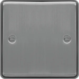 Hager Blanking Plate 1 Gang Brushed Steel