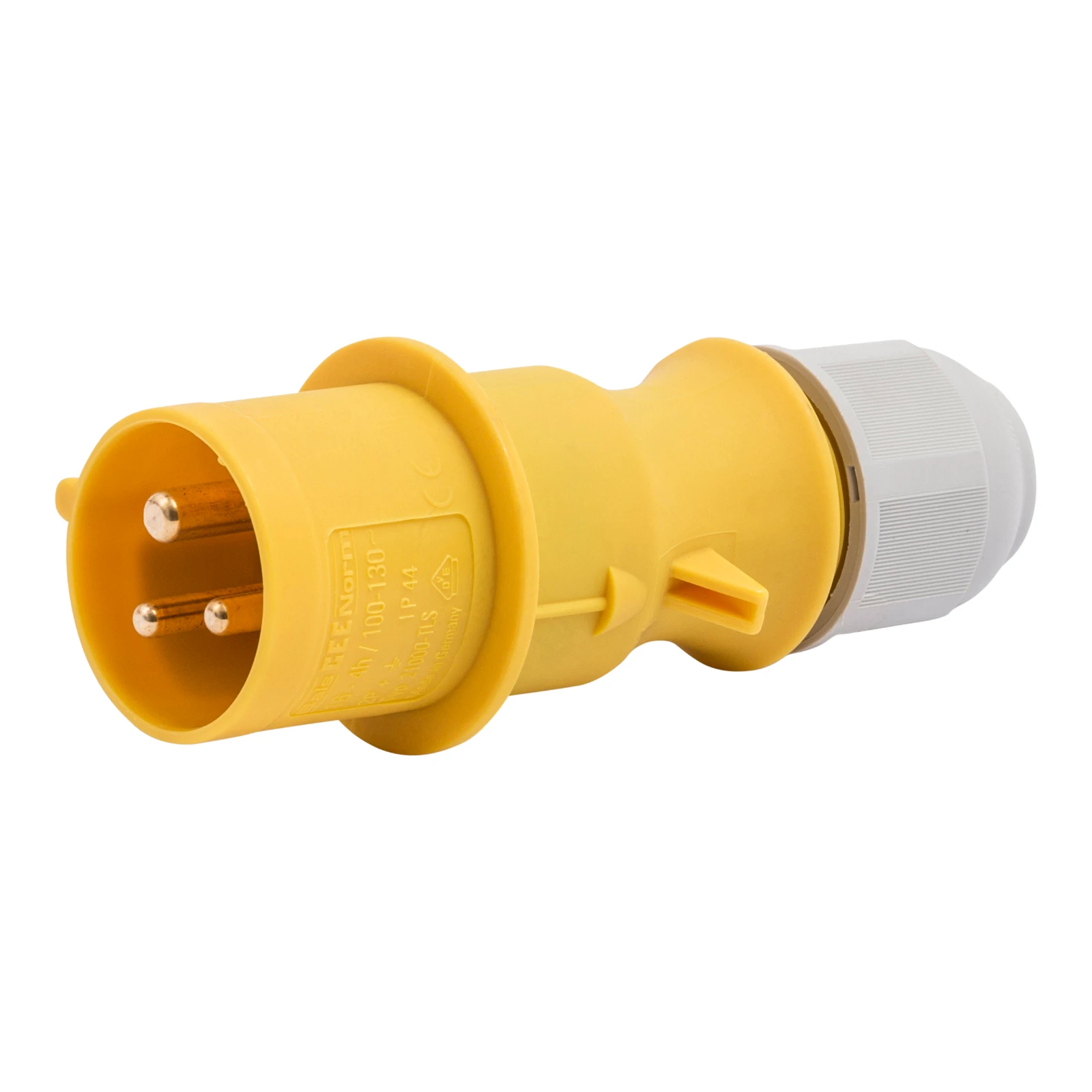 Newlec Industrial Power Plug Male Screw 2P+E 16A 110V IP44 Yellow