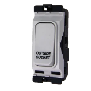 Hager Grid Switch 1 Way DP Module 20A White Marked Outside Socket