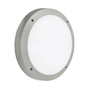 Knightsbridge MLA 230V IP65 18W LED Round Bulkhead CCT with Emergency Grey