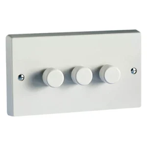 Varilight Trailing Edge Push Dimmer 3 Gang 1/2W 3 X 300W/Va