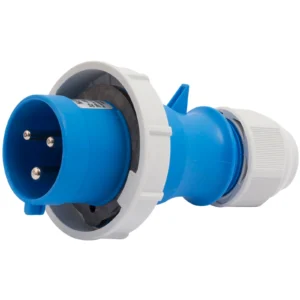 Newlec Industrial Power Plug Male Screwless 2P+E 32A 230V IP67 Blue
