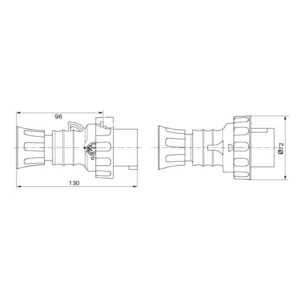 Gewiss Plug 2P+E 6H 16A 230V 50/60Hz Blue Halogen Free Plastic IP66/Ip