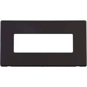 Click Scolmore Matt Black 2 Gang MiniGrid 6 In-line Apertures Cover Plate