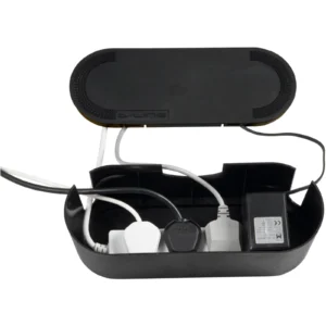 D-Line Unit Cable Tidy Socket Extension Housing 325 x 125 x 115mm Black Small