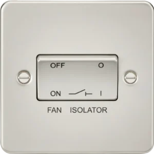 Knightsbridge MLA Flat Plate 10AX 3 Pole Fan Isolator Switch - Pearl