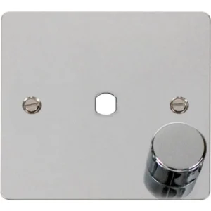 Click Scolmore Plate 1 Gang Single Dimmer Knob Polished Chrome