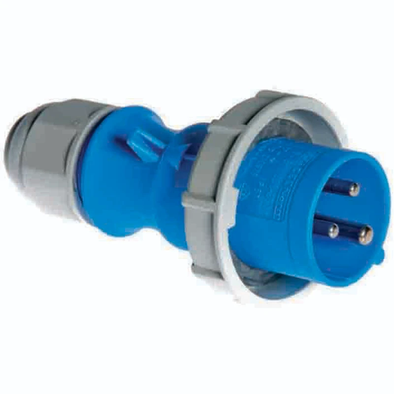 Newlec Industrial Power Plug Male Screwless 2P+E 16A 230V IP67 Blue - Image 3