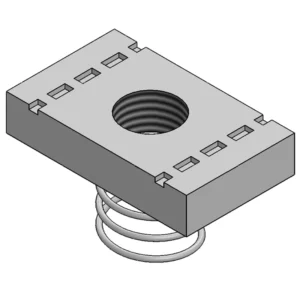 Newlec Channel Nut Short Spring M8 Thread Bright Zinc Plated [Pack=100]