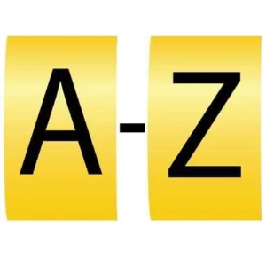 Cablecraft 100 of Each A-Z Black on Yellow K-Type Cable Markers 4.2-7.0mm Dia - Loose Refill Pack