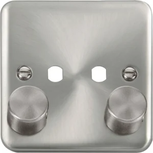 Click Scolmore Front Plate 1 Gang Dimmer&Knob 2 Modules Satin Chrome